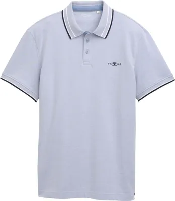 Produktbild von TOM TAILOR Polo-Shirt mit Kontraststreifen und Logo-Patch, kurzärmlig Größe: M