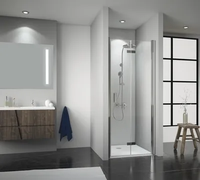 Produktbild von Drehfalttür für Nische Breuer Panorama 90 cm Anschlag rechts Klarglas Profilfarbe chrom