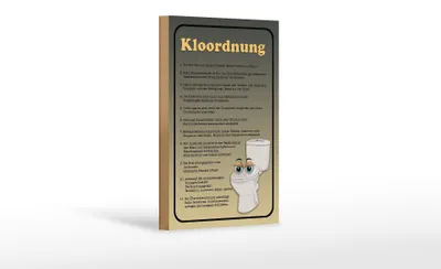 Produktbild von Holzschild Spruch 12x18cm Kloordnung Toilette WC Regeln