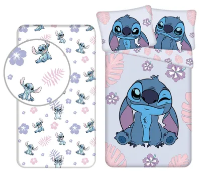 Image de Ensemble de literie Lilo & Stitch : couette et drap-housse