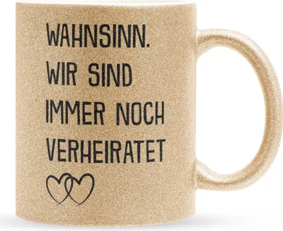 Produktbild von 22Feels Glitzertasse Gold Jahrestag Geschenk Frauen Männer Hochzeitstag Ehefrau Ehemann Freund Freundin Valentinstag Geburtstag Weihnachten Kaffeetasse Liebe Paar Beziehung Haferl Jubiläum Geschenkidee Bürotasse