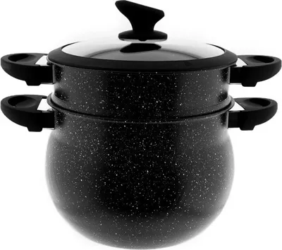 Obrázek produktu pro hrnec na vaření 3 v 1, parní hrnec s mramorovým povrchem, couscoussier, 6 litrů