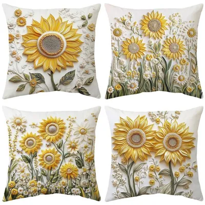 Obrázek produktu pro Sady povlaků na polštáře 45x45 cm, 4 kusy, sametové, dekorativní polštáře, vhodné na pohovku, do ložnice nebo do auta, měkký potah