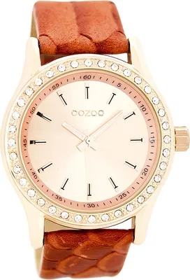 Produktbild von Oozoo Damen Lederarmband Uhr Timepieces orange Analog Quarzuhr UOC8007A