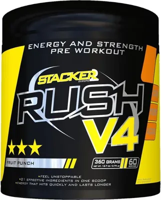 Produktbild von Stacker2 Rush V4  (60 serv) Tropical - Pre-Workout - Pre-Workout Booster