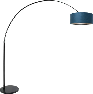 Produktbild von Steinhauer Stehleuchte Sparkled Light 1-flammig Mattes Schwarz / blauer Schirm 265x42cm