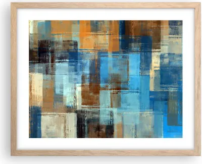 Produktbild von Gerahmtes Poster - Rahmen in heller Eiche - Abstraktion modern - 50x40 cm - Wand Bild - Wanddeko - Wandbilder - Wandposter - Bilderrahmen - Bilder - Kunstdruck - Wandbild - P2NAA50x40-3418