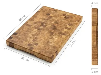 Zdjęcie produktu dla DESKA do krojenia SZTORCOWA END GRAIN BLOK dębowa 50x35x4 PROFESJONALNA