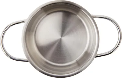 Zdjęcie produktu dla Rondel ze stali nierdzewnej ze szklaną pokrywką - 12 cm, 0,5 litra, do gotowania i gotowania na parze małych porcji