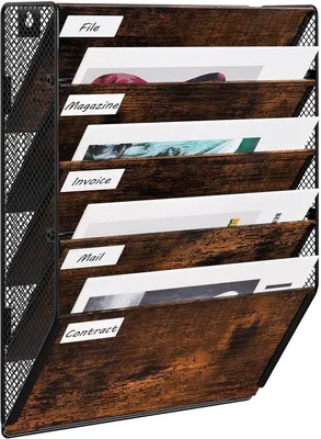 Image de Organiseur mural en métal pour feuilles A4, organiseur de bureau, boîte d'archivage pour documents, porte-feuilles en métal