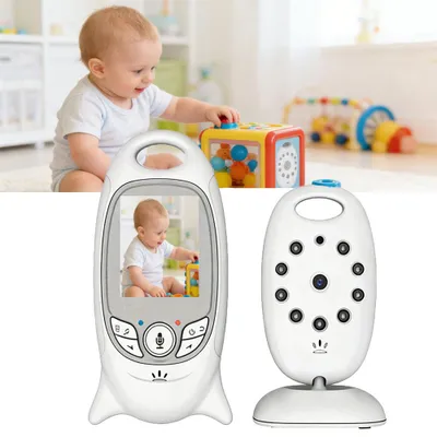 Image de Babyphone BOIFUN avec caméra 2 pouces, fonction VOX, surveillance de la température, interphone, vision nocturne infrarouge