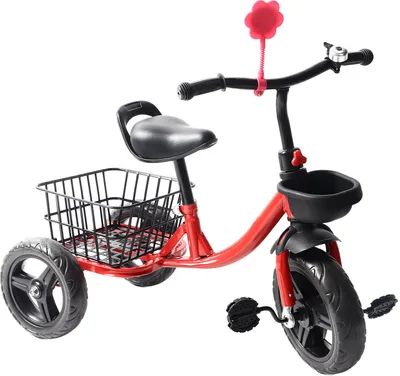 Produktbild von Kinderdreirad für 1–6 Jahre, mit Pedalen & Korb, stabil, leise – ideal für Jungen & Mädchen, drinnen & draußen