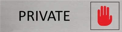 Produktbild von CombiCraft Aluminium Türschild Private 165x45mm mit 3M-Tape zur Befestigung, einfache Kennzeichnung von Räumen und Bereichen