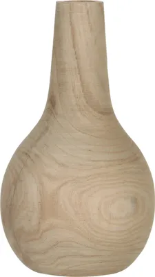 Produktbild von Mica Decorations Pia Vase - H28 x Ø16 cm - Paulownia-Holz - Hellbraun