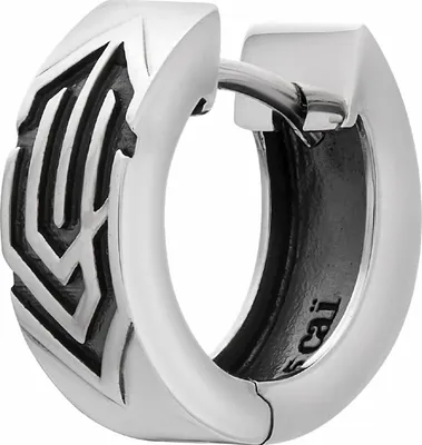 Produktbild von cai Single Creole 925 Silber matt oxidiert 925/- Sterling Silber 1,4cm Silbergrau ohne Stein 274210166