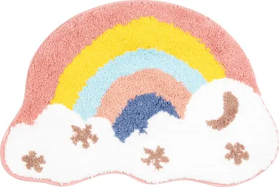 Produktbild von Clayre & Eef Badematte 60x40x1 cm Mehrfarbig Polyester Regenbogen