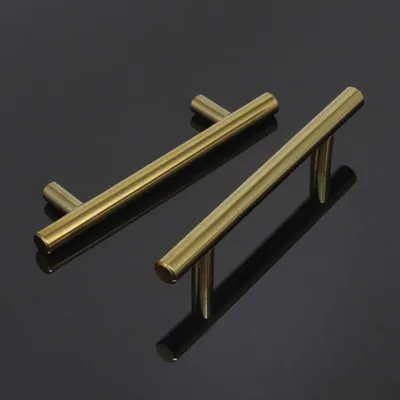 Produktbild von Möbelgriffe aus Edelstahl, T-Griff für Schubladen, 192 mm, Gold