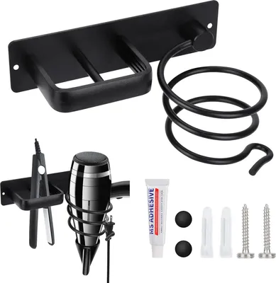 Produktbild von Haartrocknerhalter - Multifunktionales Badezimmeraccessoire - Aluminiumlegierung