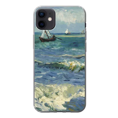 Produktbild von MuchoWow® Handyhülle Schutzhülle Hülle für iPhone 12 mini Meereslandschaft bei Les Saintes-Maries-de-la-Mer - Vincent van Gogh Silikon Softcase Handy Hülle - Bild