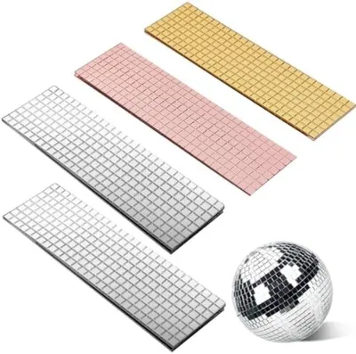 Produktbild von PolkaHome® 6400 selbstklebende Mosaikfliesen, 5x5 mm Mini-Spiegelmosaiksteine für DIY, Discokugel-Dekoration und Basteln