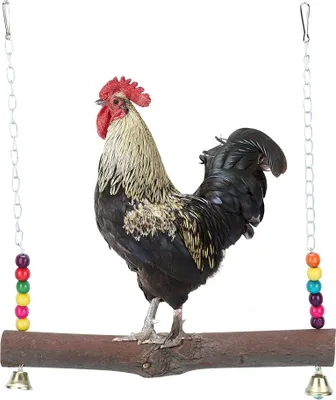 Produktbild von Naturholz handgefertigtes Haustier Chicken Cage Hanging Swing Toy für Hühner Schwanz Maas Kauen Training Spielzeug SupplieSchicken