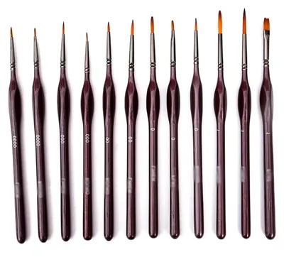 Produktbild von Nylonpinsel - Set für Strichzeichnungen, Öl- und Aquarellmalerei
