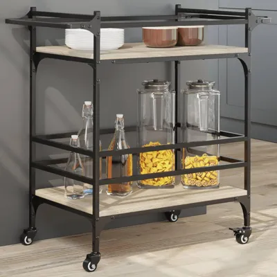 Obrázek produktu pro Kuchyňský vozík Sonoma dub 82x40x78,5 cm Materiál na bázi dřeva