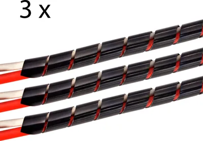 Produktbild von TPFNet 3er Pack Premium Spiral-Kabelschlauch 6-60mm, Schwarz, 10m