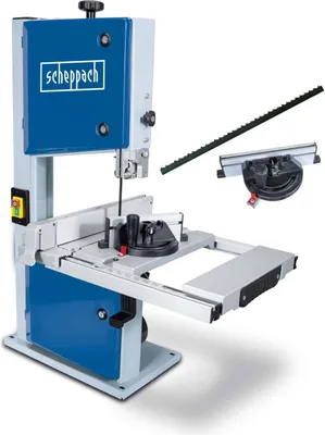 Produktbild von Scheppach Bandsäge HBS261 inkl. 2. Sägeband | Durchlasshöhe/- breite 120 / 245 mm| 2 Schnittgeschwindigkeiten 660/960 m/min | Tischverstellung 0-45°