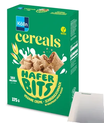 Produktbild von Kölln Cereals Hafer Bits Schoko (375g Packung) + usy Block