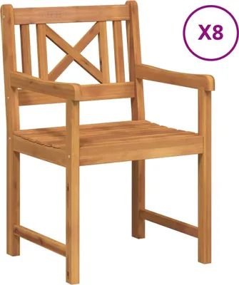 Image de vidaXL Chaise de jardin 8 pcs Marron 56 x 56 x 90cm Bois massif Acacia