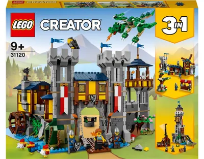 Produktbild von Lego Creator 3W1 Schloss 31120-Mittelalterlich, Turm, Markt, 1426 Teile