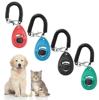 Productafbeelding van Set van 4 Clickers voor Honden en Katten met Handband