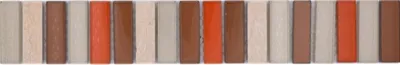 Produktbild von Naturstein Mosaikfliesen Glasmosaik Bordüre beige braun glänzend Wand Boden Küche Bad Dusche - MOS92-BO1110