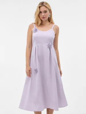 Produktbild von Orsay Lila Damen-Midikleid in A-Linie mit Trägern und Rundhalsausschnitt 40