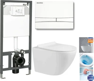 Produktbild von Domotechnika | Wc-Set 4In1 - Premium 48X37X37 Cm - Weiß - Soft-Close, Hygienisch, Modern