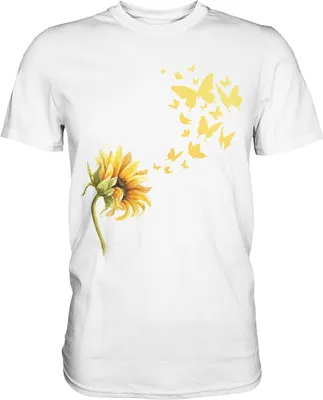 Produktbild von Sonnenblume Sommer Schmetterlinge T-Shirt – White / M