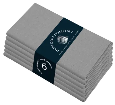 Stoffservietten 6er-Set, 43x43 cm, grau, 100% Baumwolle, waschbar