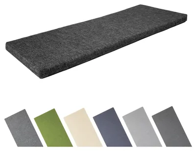 Produktbild von Garronda Bankauflage 100x40 cm ca. 4 cm dick Sitzkissen Outdoor für Gartenbank und Hollywoodschaukel Polster Auflage für Sitzbank wasserabweisend UV-beständig mit Bändern GD-0220 Schwarz