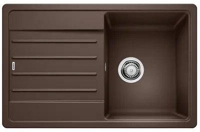 Produktbild von BLANCO LEGRA 45 S, SILGRANIT, cafe, ohne Ablauffernbedienung, reversibel, 450 mm Untermaß, Aufsatzwanne, Rechteckig, Silgranit, Braun, 1 Becken, Coffee