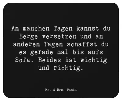 Produktbild von Mr. & Mrs. Panda Mouse Pad Spruch Hoffnung und Ruhe - Schwarz - Geschenk, Mousepad, Inspiration, Zitat, Mauspad, pc mausunterlage, Lebensphasen, Erholung, Motivation