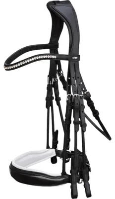 Immagine prodotto di Schockemöhle Sport Curb Bridle Venezia Nero / Brevetto / Bianco / Argento VB
