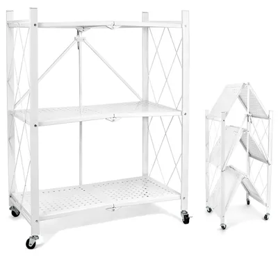 Immagine prodotto di Omgoods -® Scaffali metallici - Scaffali pieghevoli, 3 ripiani