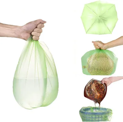 Produktbild von Kompostierbare Müllbeutel, Biomüllbeutel 100 Zählungen, Dicker Abbaubarer Müllsack kompostierbar Für Lebensmittel-/Haushalts-/Gartenabfälle in Küche-/Büro-/Haushalt-/ Haustier