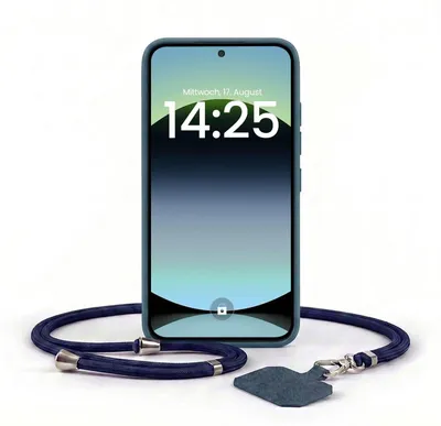 Produktbild von Handyhülle für Xiaomi Redmi Note 14 mit Handykette Band Kordel Hülle Case Schutzhülle Blau