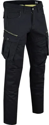Produktbild von Herren Motorradjeans 9-Pockets Motorradhose Cargohose Abriebfest mit Protektoren, Farbe:Schwarz, Jeansgröße:W34 / L34