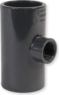 Produktbild von PVC-U Fitting T-Stück 90° 50mm für Entleerungshahn Verrohrung Pool Schwimmbecken