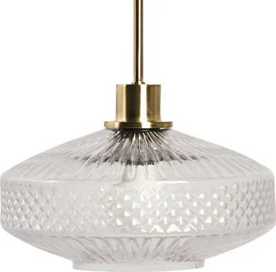 Produktbild von BELIANI Hängelampe Transparent Glas Metall Kristalloptik Glamourös Modernes Design Pendelleuchte Hängeleuchte Esszimmer