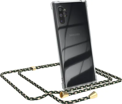 Produktbild von EAZY CASE Handykette kompatibel mit Samsung Galaxy Note 10 Plus, Handyhülle mit Umhängeband, Handykordel, Schutzhülle Clear, Band in Grün