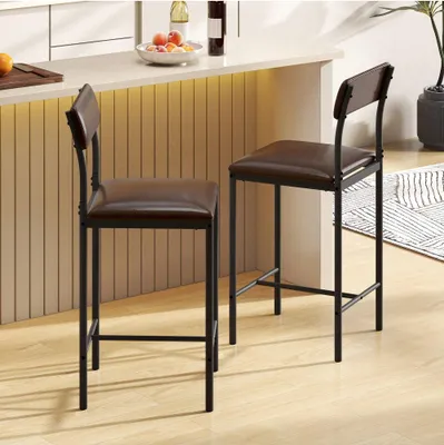 Produktbild von YITAHOME Barhocker, 2er Set, Barstühle, Küchenstühle, Ergonomische Fußstütze für Küche/Esszimmer, Braun